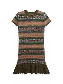 Ralph Lauren | Girl's Fair Isle Sweater Dress,商家Saks Fifth Avenue,价格¥513