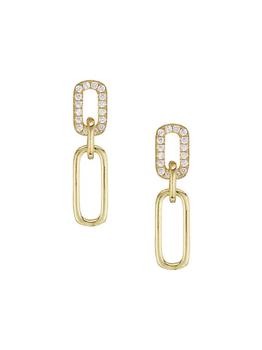Shashi | 18K Gold-plated Cubic Zirconia Justice Pavé Drop Earrings商品图片,8折