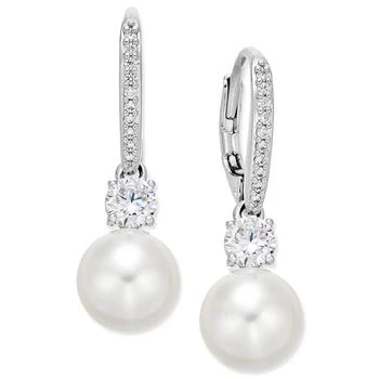 Eliot Danori | Silver-Tone Crystal Imitation Pearl Drop Earrings, Created for Macy's,商家Macy's,价格¥173