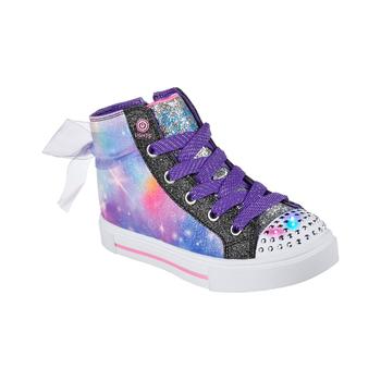 SKECHERS | Little Girls Twinkle Toes -Twinkle Sparks - Bow Magic Light-Up Casual Sneakers from Finish Line商品图片,