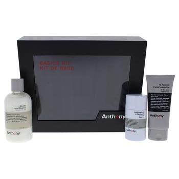 商品Basics Kit by Anthony for Unisex - 3 Pc 8oz Glycolic Facial Cleanser, 3oz All Purpose Facial Moisturizer, 2.5oz Antiperspirant and Deodorant Stick图片