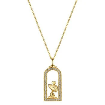 Peanuts | Unwritten 14K Gold Flash-Plated Cubic Zirconia Snoopy Pendant Necklace,商家Macy's,价格¥207