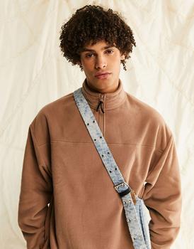 ASOS | ASOS DESIGN oversized half zip sweatshirt in brown polar fleece商品图片,
