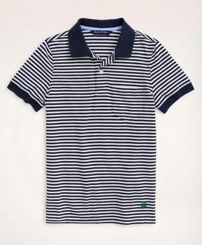 Brooks Brothers | Boys Short-Sleeve Feeder Stripe Polo Shirt商品图片,5折