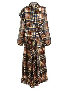 商品Silvia Tcherassi | Laurie Plaid Trench Coat,商家Saks Fifth Avenue,价格¥8685图片