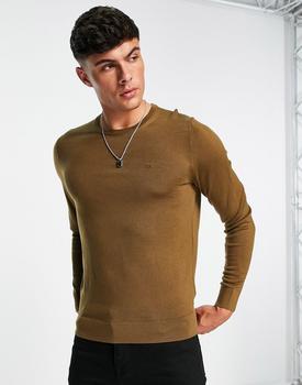 Calvin Klein | Calvin Klein superior wool knit jumper in brown商品图片,