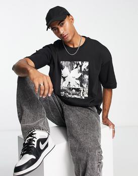 Calvin Klein | Calvin Klein boxy fit t-shirt with print in black商品图片,额外9.5折, 额外九五折