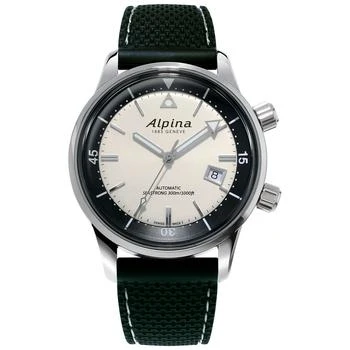 Alpina | Men's Swiss Automatic Seastrong Diver Heritage Black Rubber Strap Watch 42mm 