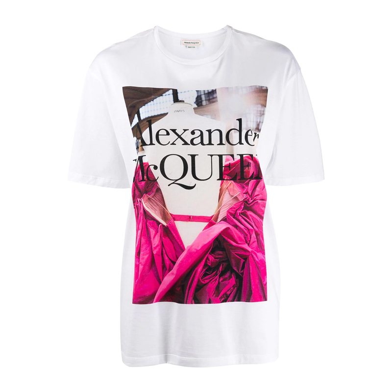 亚历山大·王鞋子, Alexander McQueen | Alexander McQueen 亚历山大·麦昆 女士白色印花T恤 610895-QZAAZ-0900商品图片 独家减免邮费