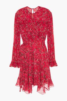 IRO怎么样, IRO | About ruffled printed georgette mini dress商品图片 2.9折