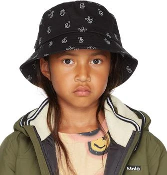 MOLO | Kids Black Friendly Hands Bucket Hat,商家SSENSE HK,价格¥80