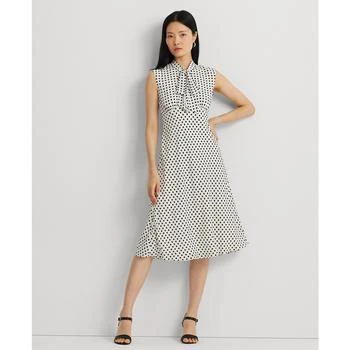 推荐Women's Polka-Dot Georgette Tie-Neck Dress商品