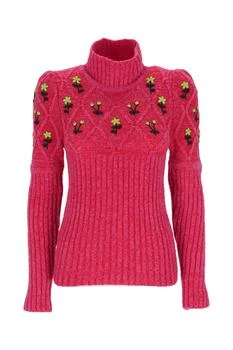 CORMIO | Cormio Oma Floral Embroidery Turtleneck Sweater 4.7折