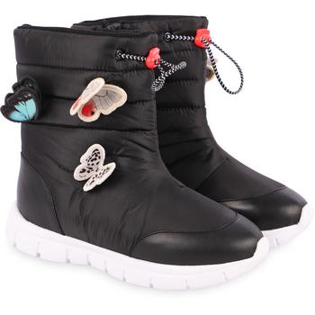 推荐Butterflies applique puffed logo boots in black商品