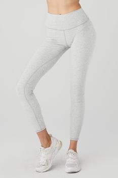 Alo | Alosoft High-Waist 7/8 Highlight Legging - Athletic Heather Grey商品图片,
