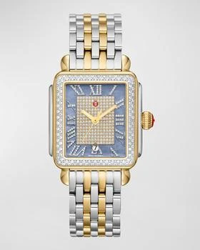 Michele | Limited Edition Deco Madison Diamond Watch in Blue Dusk,商家Neiman Marcus,价格¥45449