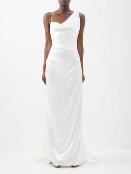 Vivienne Westwood | Minerva asymmetric silk-satin gown商品图片,