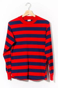 Urban Outfitters | Vintage 1970s Red Navy Blue Striped Long Sleeve T-Shirt商品图片,1件9.5折, 一件九五折