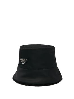 美国prada帽子, Prada | Triangle logo-plaque Re-Nylon bucket hat商品图片 