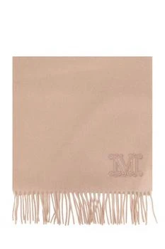 Max Mara | Max Mara Logo Embroidered Scarf Edge Scarf,商家Cettire,价格¥2453