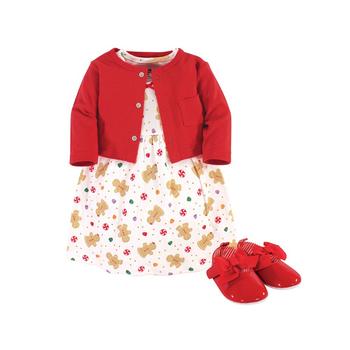 商品Hudson | Baby Girls Sugar Spice Dress, Cardigan and Shoe Set, Pack of 3,商家Macy's,价格¥130图片