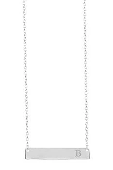 Sterling Forever | 14K White Gold Vermeil Initial Bar Necklace,商家Nordstrom Rack,价格¥188