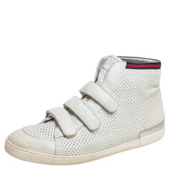 古驰高帮鞋, [二手商品] Gucci | Gucci White Leather High Top Sneakers Size 36.5商品图片 6.8折, 满1件减$100, 满减