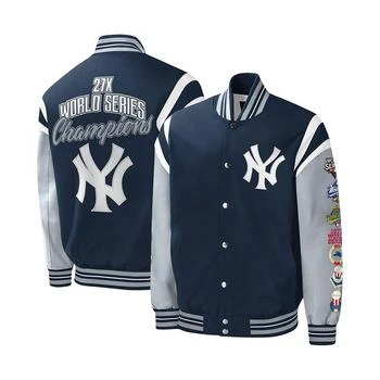 推荐Men's Navy New York Yankees Title Holder Full-Snap Varsity Jacket商品