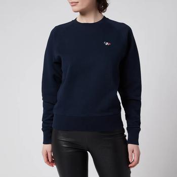 推荐Maison Kitsuné Women's Tricolor Fox Patch Sweatshirt - Navy商品