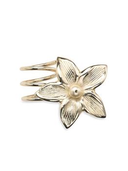商品Silver-Plated Pearl Flower Vine Napkin Ring Set图片