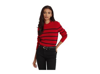 推荐Petite Striped Mock Neck Sweater商品