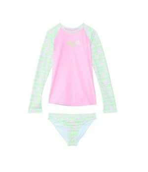 Roxy | Hibiline Long Sleeve Rashguard Swimsuit Set (Toddler/Little Kids/Big Kids),商家Zappos,价格¥447