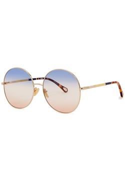 Chloé | Ulys gold-tone round-frame sunglasses商品图片,