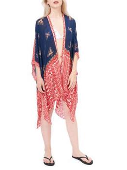 商品Folk Paisley Chiffon Cover-Up Kimono图片