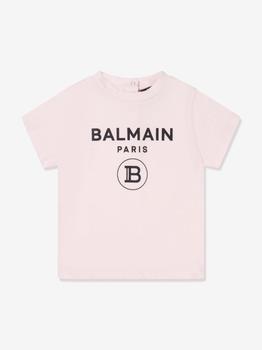 Balmain | Balmain Pink Baby Girls Logo T-Shirt商品图片,