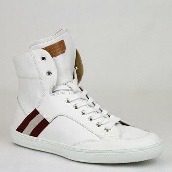 推荐NEW Bally Oldani Men's White Calf Leather Sneakers商品