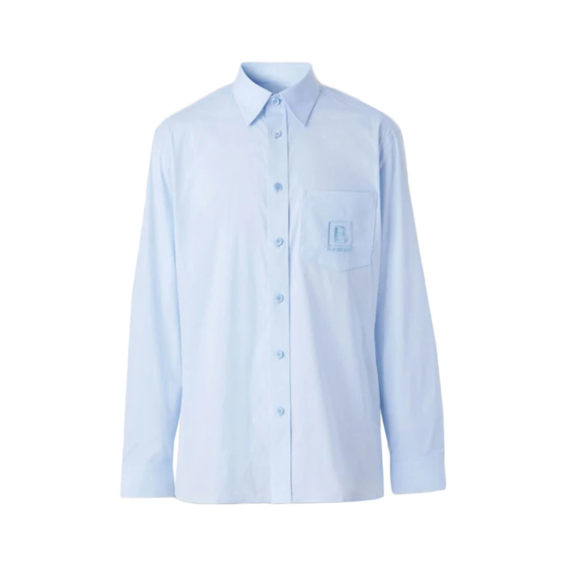 推荐BURBERRY/博柏利 女士淡蓝色棉质格纹袖经典长袖衬衫80621481商品