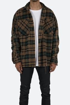 MNML | Loose Woven Flannel Shirt - Green/Black商品图片,8折