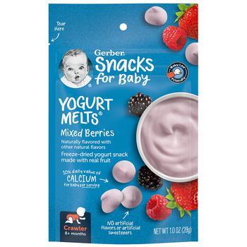 商品Gerber | 婴儿3段辅食混合梅子口味酸奶溶豆 28g,商家Walgreens,价格¥29图片