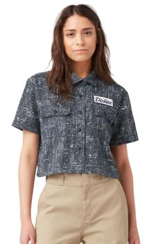 迪克斯, DICKIES | Cropped Work Shirt - Rinsed Navy Crosshatch商品图片 8.8折