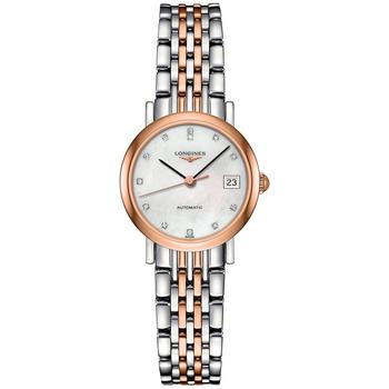 推荐Women's Swiss Automatic Elegant Diamond Accent 18k Gold & Stainless Steel Bracelet Watch 25mm商品