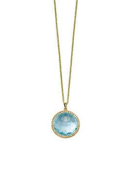 商品Ippolita | Lolli 18K Green Gold, Blue Topaz & 0.33 TCW Diamond Pendant Necklace,商家Saks Fifth Avenue,价格¥16421图片