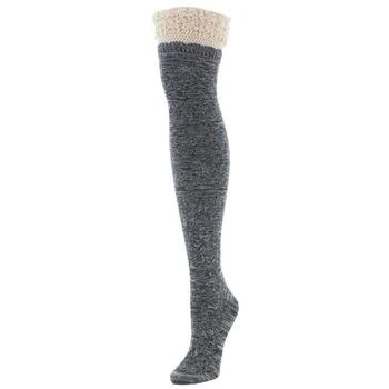 Memoi | Women's Warped Crochet Over The Knee Socks 