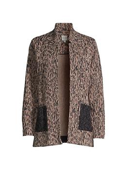 NIC+ZOE | Bark Printed Open-Front Blazer商品图片,满$200减$50, 满减