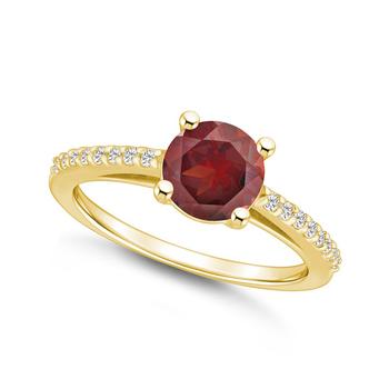商品Macy's | Garnet (1-5/8 ct. t.w.) and Diamond (1/6 ct. t.w.) Ring in 14K Yellow Gold,商家Macy's,价格¥14775图片