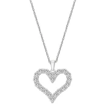 Macy's | Diamond Open Heart Pendant Necklace (1 ct. t.w.) in 14k Gold, 18" + 2" extender 4折
