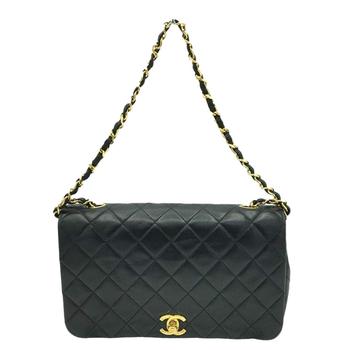 香奈儿122单肩包, [二手商品] Chanel | Chanel Black Lambskin Leather CC Flap Shoulder Bag商品图片 9.5折