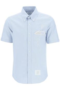 推荐Thom Browne Embroidered Detail Buttoned Shirt商品
