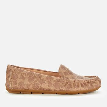 coach鞋男鞋, Coach | Coach Women's Marley Coated Canvas Driving Shoes - Tan商品图片 额外6.5折, 额外六五折