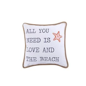 Levtex | Brighton Coral All You Need Is Love Decorative Pillow, 20" x 20",商家Macy's,价格¥236